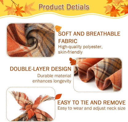 Fall Plaid Tassel Dog Bandana — Triangle Scarf Photo Prop | 