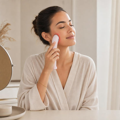 7-Color LED Light Therapy Facial Device — Red Light & EMS Skin-Firming Wand for Face & Neck | Trilya LuminaLift