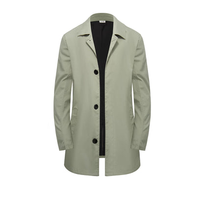 Men's Classic Single-Breasted Trench Coat, Commuter and Trav