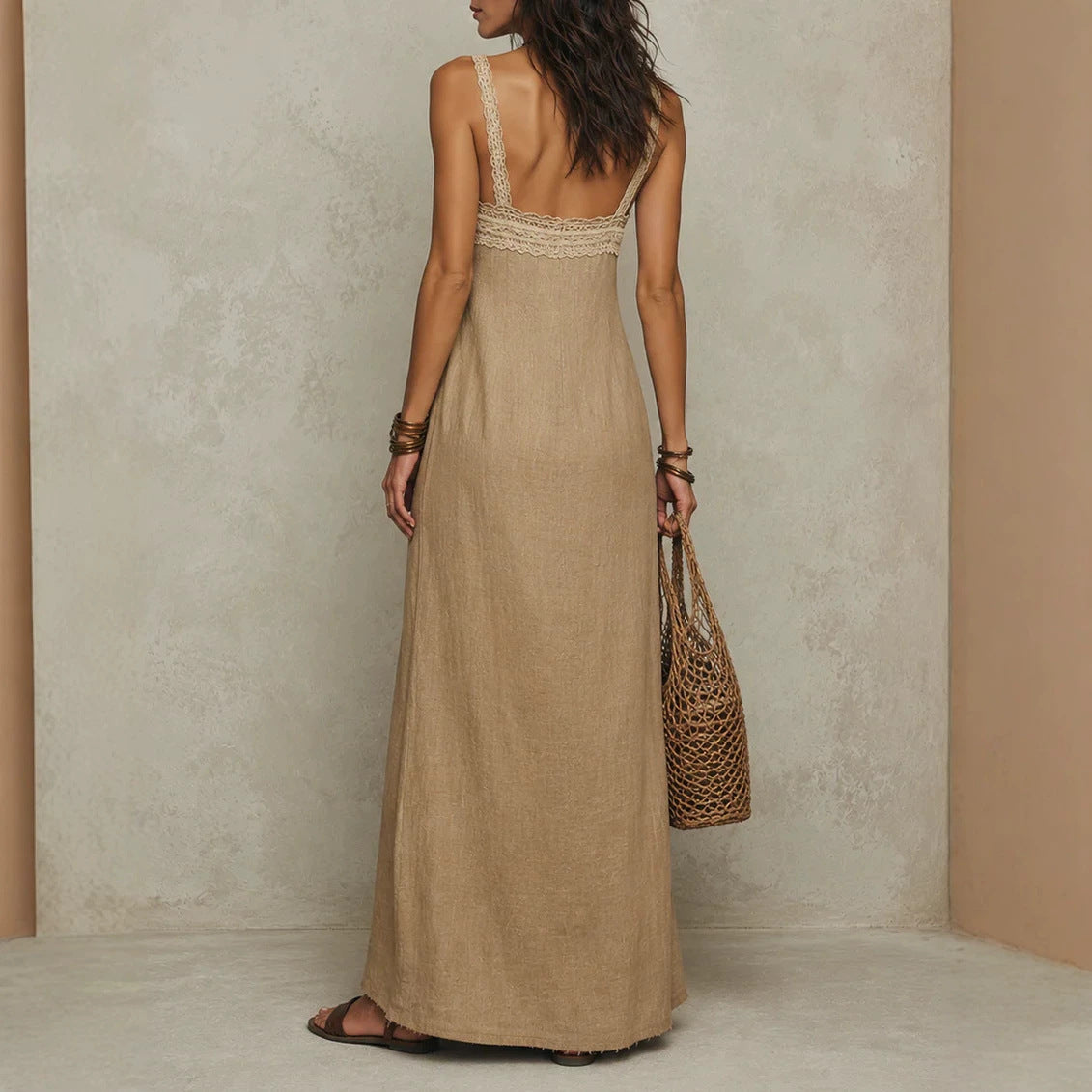 Loose Strap Straight Maxi Dress | Trilya Boutique