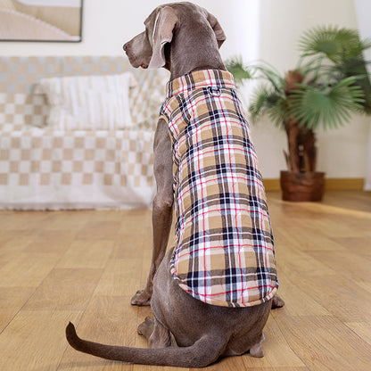 Plaid Puffer Down Jacket for Dogs — Warm Winter Zip Coat | T