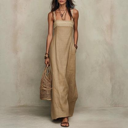 Loose Strap Straight Maxi Dress | Trilya Boutique