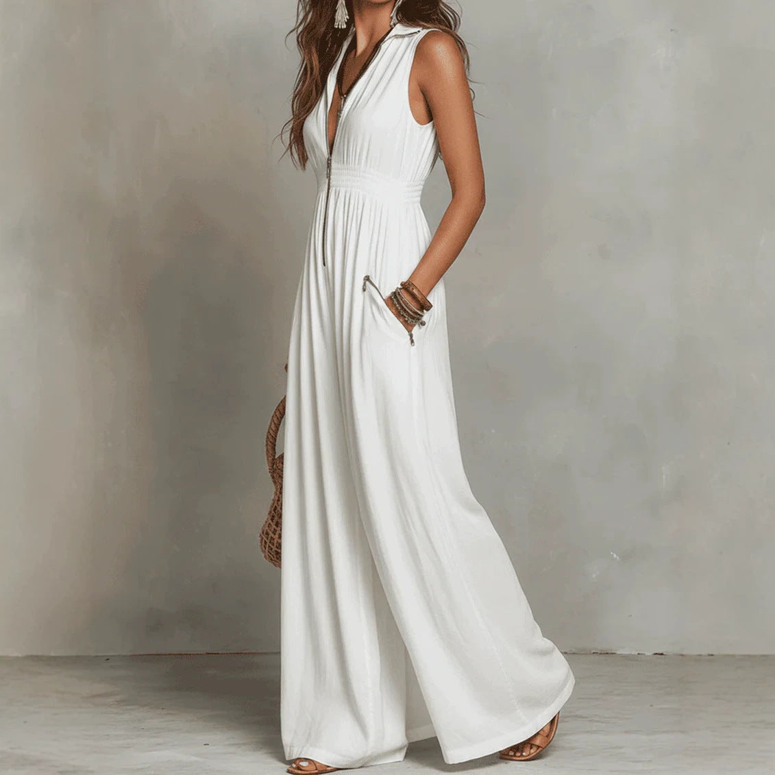 Bohemian V-Neck Vacation Maxi Dress | Trilya Boutique