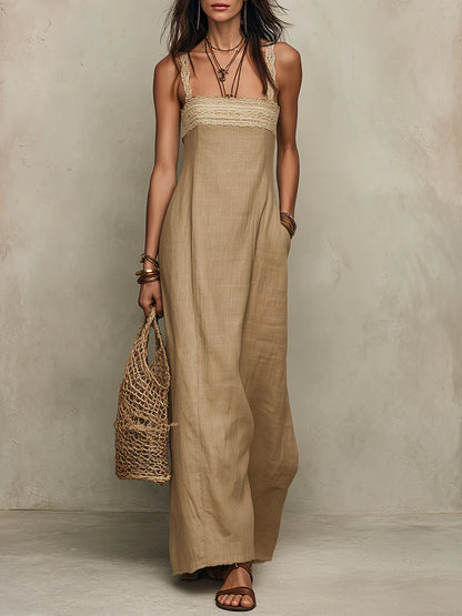 Loose Strap Straight Maxi Dress | Trilya Boutique