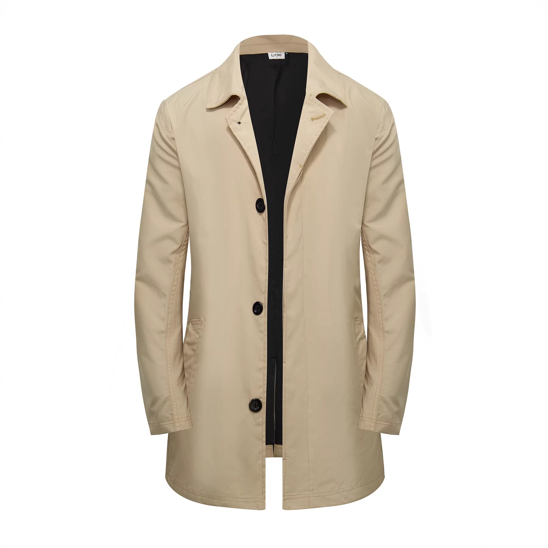 Men's Classic Single-Breasted Trench Coat, Commuter and Trav