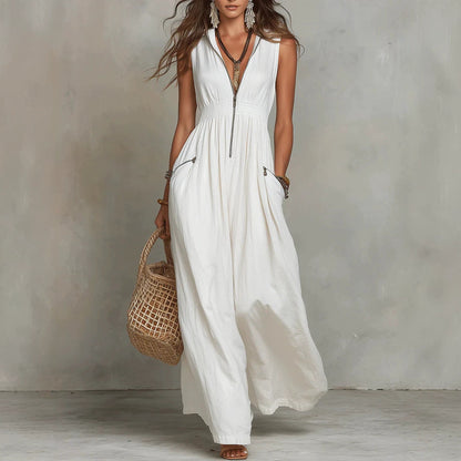 Bohemian V-Neck Vacation Maxi Dress | Trilya Boutique