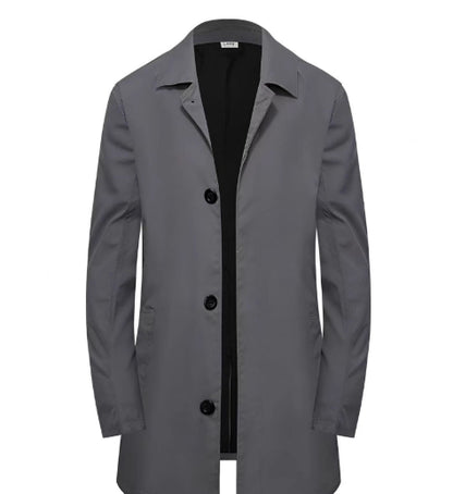 Men's Classic Single-Breasted Trench Coat, Commuter and Trav