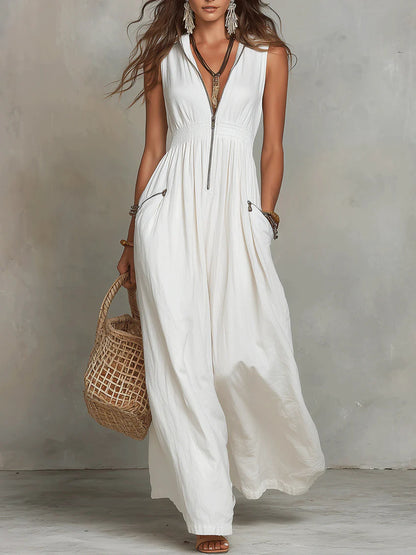 Bohemian V-Neck Vacation Maxi Dress | Trilya Boutique