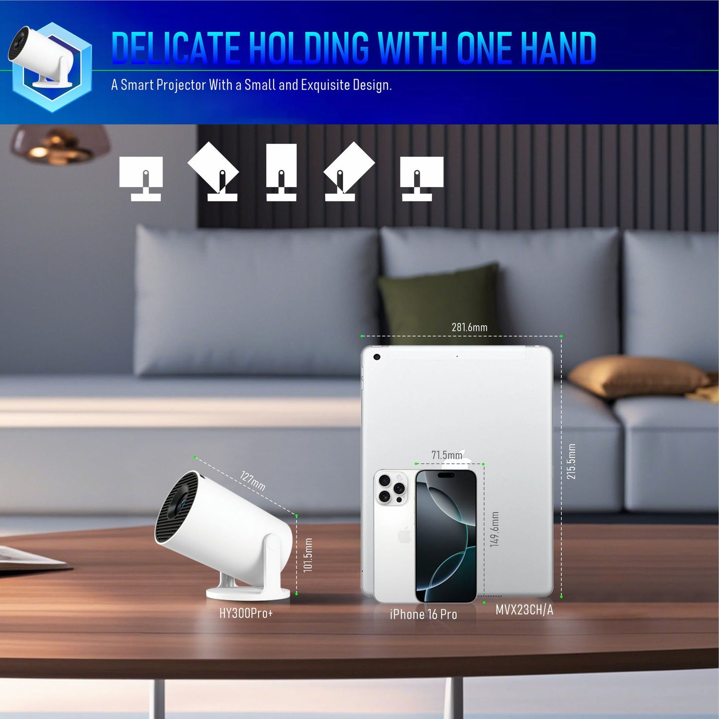 HY300 portable mini home cinema projector