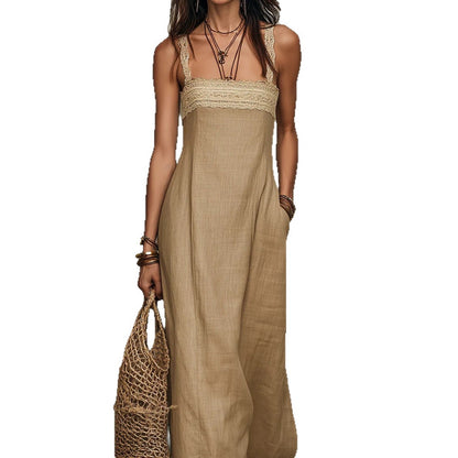 Loose Strap Straight Maxi Dress | Trilya Boutique