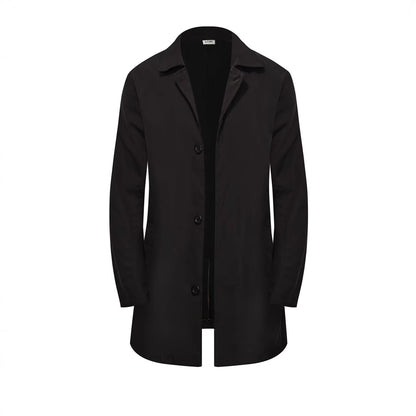 Men's Classic Single-Breasted Trench Coat, Commuter and Trav