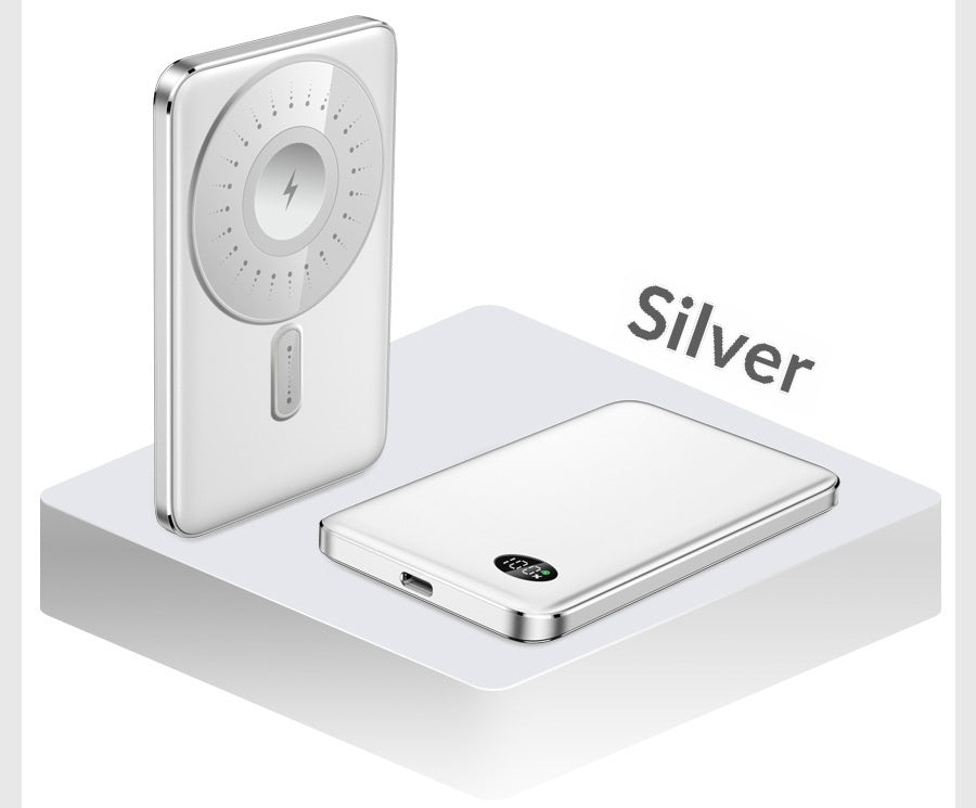 TriCharge Go 3-in-1 magnetic power bank, Silver (interim supplier image)